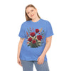 Wildflowers and Red Roses, Graphic T-Shirts for Women, Floral Shirt, Womens Short Sleeve, Ladies Graphic Tees #5129TTS