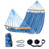 SUNCREAT Hammocks Double Hammock with Curved Spreader Bar, Outdoor Portable Hammock with Carrying Bag & Tree Straps for Bedroom, Patio, Backyard, Balcony, Max 450lbs Capacity, Blue