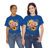 Wildflowers and Pink & Yellow Roses, Graphic T-Shirts for Women, Floral Shirt, Womens Short Sleeve, Ladies Graphic Tees #5145TTS