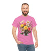 Wildflowers and Pink & Yellow Roses, Graphic T-Shirts for Women, Floral Shirt, Womens Short Sleeve, Ladies Graphic Tees #5136TTS