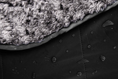 Oceas Outdoor Waterproof Stadium Blanket - Thicker Weather Proof and Windproof Blankets for Camping, Sporting Events, Picnic and Car Use - 100% Waterproof Insulated Blanket and Throws (Sherpa, Black)