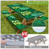 Picnic Table Cover with Bench Covers Camping Essentials Waterproof Windproof Camping Tablecloth with Drawstring Bag, Fitted Rectangle Tables and Seats, 72in, Dark Green