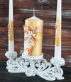 Magik Life Unity Candle Set for Wedding - Wedding Unity Set for Reception and Ceremony - Candle Sets - 6 Inch Pillar and 2 * 10 Inch Tapers-Gold