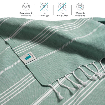 WETCAT Turkish Beach Towel Oversized 38x71 100% Cotton Sand Free Quick Dry Extra Large Light Travel Towel for Adults Beach Accessories Gifts - Teal