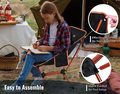 TREKOLOGY Portable Camping Chairs for Adults, YIZI 2.0 Portable Folding Camp Chairs, Adults Backpacking Chair Travel Chair Small Portable Chairs Lightweight Foldable Compact Camping Chair Hiking Chair