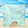 HIHOHO Beach Blanket Waterproof Sandproof Beach Mat 79”x 83” for 1-4 Adults Quick Drying Durable Outdoor Picnic Mat for Beach Festival Travel Picnic Camping Hiking (LBL-Ripple, 79"×83"(4 Person))