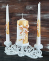 Magik Life Unity Candle Set for Wedding - Wedding Unity Set for Reception and Ceremony - Candle Sets - 6 Inch Pillar and 2 * 10 Inch Tapers-Gold