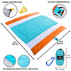 ECCOSOPHY Sandproof Beach Blanket - Oversized Sand Free Beach Mat 9'x10' - Lightweight Outdoor Picnic Blanket Anchored with 4 Corner Sand Pockets & Plastic Stakes - Heat Proof, Quick Drying & Compact