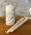 Magik Life Unity Candle Set for Wedding - Wedding Unity Set for Reception and Ceremony - Candle Sets - 6 Inch Pillar and 2 * 10 Inch Tapers-White