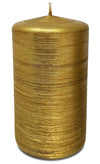 Hyoola Brushed Metallic Pillar Candles - 6 Pack - Gold Pillar Candles - European Made Decorative Pillar Candles - 2.75 Inch x 5 Inch