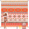 HIHOHO Beach Blanket, Sandproof Beach Mat, Waterproof Quick Drying Lightweight Outdoor Aztec Picnic Mat 79" X 83" for 2-4 Adults with Pocket for Travel, Camping, Hiking