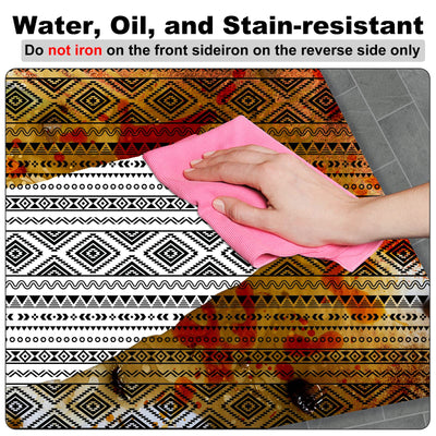 Sotue Picnic Table Cover with Bench Covers 3 Piece Set Elastic Fitted Rectangle Tablecloths Camp Tables Seat Cloth Polyester Oilcloth Vinyl Clothes for Outdoor Waterproof Camping 72x30 Inches Boho