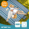 Picnic Blankets Extra Large Outdoor 80" x 80" - Beach Blanket Waterproof Sandproof with Shoulder Strap, Machine Washable, Picnic Mat with Stakes for Grass Concert, Park, Lawn,Travel, Spring Summer. Blue