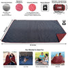 BRAWNTIDE Large Outdoor Waterproof Blanket - Quilted, Extra Thick Fleece, Warm, Windproof, Ideal Stadium Blanket, Camping Blanket, Great for Beaches, Festivals, Parks, Yoga, Pets, Dogs (Wine)