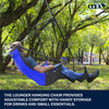 ENO Lounger Hanging Chair - Portable Outdoor Hiking, Backpacking, Beach, Camping, and Festival Hammock Chair - Royal/Charcoal