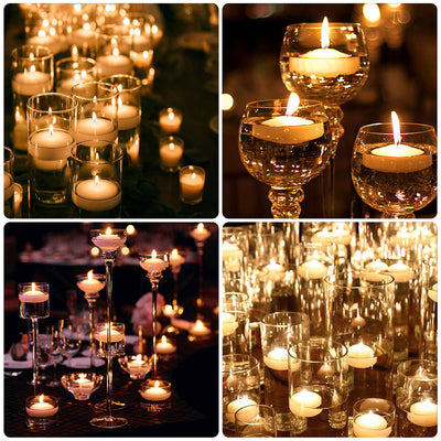 Set of 48 Unscented Floating Candles for Centerpieces, 2 Inch Small Floating Candles for Holiday, Weddings, Parties, Special Occasions and Christmas Home Decorations