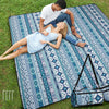 Picnic Blankets Extra Large Outdoor 80" x 80" - Beach Blanket Waterproof Sandproof with Shoulder Strap, Machine Washable, Picnic Mat with Stakes for Grass Concert, Park, Lawn,Travel, Spring Summer. Blue