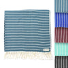 37” x 69” Large Sand Free Turkish Beach Towel, 100% Organic Turkish Cotton Yarn, Quick Dry Towel for Beach, Picnic, Blanket or Bath, Striped Gocek (Denim)