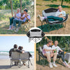 KingCamp Double Camping Chair Oversized Loveseat Camping Couch Heavy Duty Outdoor Folding Chair with Cup Holder Wine Glass Holder Support 440 lbs for Outside Picnic Beach Travel Black