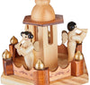 BRUBAKER Christmas Pyramid - 24 Inches - 4 Tier Carousel with 6 Candle Holder and Hand Painted Figurines - Designed in Germany - Nativity Set, Decoration