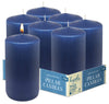 Hyoola Midnight Blue Pillar Candles 3x6 Inch - 6 Pack Unscented Pillar Candles - European Made