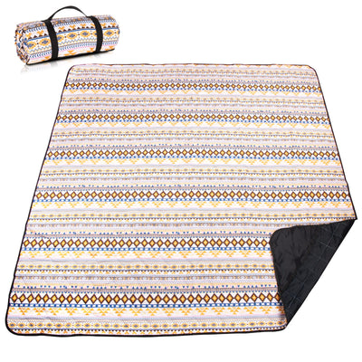 Airensky Extra Large(79 "x 83") Picnic Blanket, 3-Layer Thicking Outdoor Camping Blanket, Machine Washable Beach Blanket, Waterproof and Wear-Resistant, Soft and Comfortable(Boho Orange)