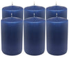 Hyoola Midnight Blue Pillar Candles 3x6 Inch - 6 Pack Unscented Pillar Candles - European Made