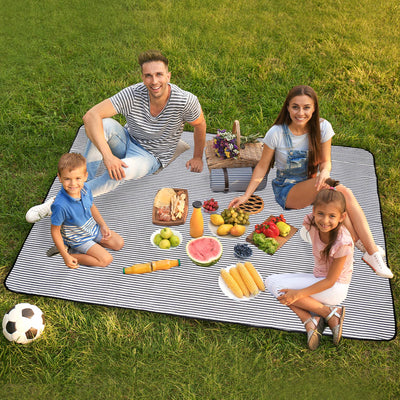TwentyNext Picnic Blanket Extra Large 57.1"x78.7" Waterproof & Sandproof Beach Picnic Mat,Machine Washable Folding Camping Rug with Carry Strap for Park,Outdoor Concerts,Hiking,Travel (Stripe)