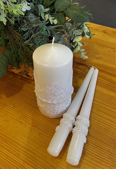 Magik Life Unity Candle Set for Wedding - Wedding Unity Set for Reception and Ceremony - Candle Sets - 6 Inch Pillar and 2 * 10 Inch Tapers