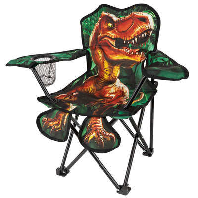 Toy To Enjoy Outdoor Dinosaur Chair for Kids – Foldable Children’s Chair for Camping, Tailgates, Beach, – Carrying Bag Included Mesh Cup Holder & Sturdy Construction. Ages 2 to 5 (Patent Pending)