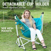 PORTAL Hammock Camping Chair Folding Rocking Chair Portable Swinging Chair with Cup Holder for Outdoor Lawn Backyard Patio Car Camp Sports Concerts,Support 350 lbs Blue