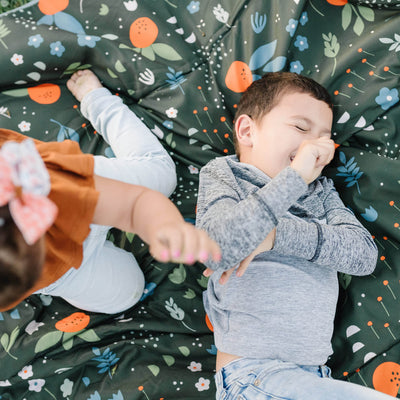 Red Rovr Adventure Blanket | Foldable Outdoor Mat Fits Inside Easy-to-Carry Tote Bag | Beach, Picnic, Grass | Shoulder Strap & Exterior Pocket | 100% Soft Polyester | Large, 5’ x 6’