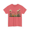 Wildflowers and White Roses, Graphic T-Shirts for Women, Floral Shirt, Womens Short Sleeve, Ladies Graphic Tees #5039TTS
