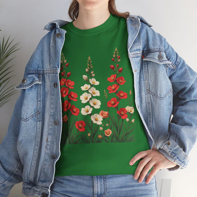 Wildflowers, Graphic T-Shirts for Women, Floral Shirt, Womens Short Sleeve, Ladies Graphic Tees #5123TTS