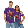 Wildflowers and Red Roses, Graphic T-Shirts for Women, Floral Shirt, Womens Short Sleeve, Ladies Graphic Tees #5127TTS