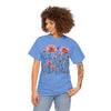 Wildflowers and Pink Roses, Graphic T-Shirts for Women, Floral Shirt, Womens Short Sleeve, Ladies Graphic Tees #5015TTS