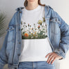 Wildflowers and White Roses, Graphic T-Shirts for Women, Floral Shirt, Womens Short Sleeve, Ladies Graphic Tees #5039TTS