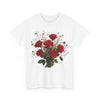 Wildflowers and Red Roses, Graphic T-Shirts for Women, Floral Shirt, Womens Short Sleeve, Ladies Graphic Tees #5131TTS
