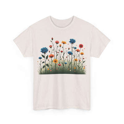 Wildflowers and Blue Roses, Graphic T-Shirts for Women, Floral Shirt, Womens Short Sleeve, Ladies Graphic Tees #5050TTS