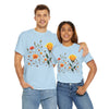 Wildflowers and a Yellow Rose, Graphic T-Shirts for Women, Floral Shirt, Womens Short Sleeve, Ladies Graphic Tees #5010TTS