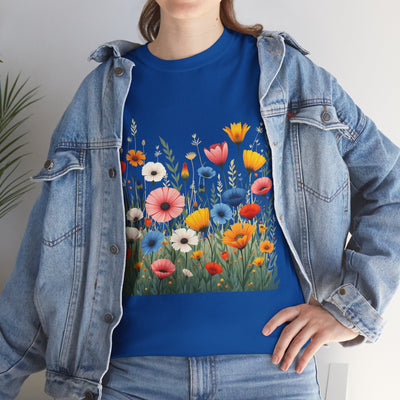 Wildflowers, Graphic T-Shirts for Women, Floral Shirt, Womens Short Sleeve, Ladies Graphic Tees #5108TTS