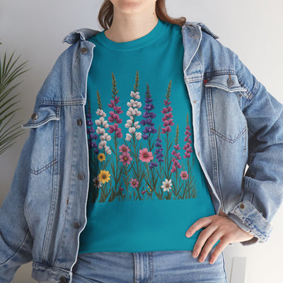 Wildflowers, Graphic T-Shirts for Women, Floral Shirt, Womens Short Sleeve, Ladies Graphic Tees #5124TTS