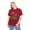 Wildflowers and Orange Roses, Graphic T-Shirts for Women, Floral Shirt, Womens Short Sleeve, Ladies Graphic Tees #5046TTS