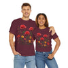 Wildflowers and Red Roses, Graphic T-Shirts for Women, Floral Shirt, Womens Short Sleeve, Ladies Graphic Tees #5034TTS