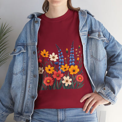 Wildflowers, Graphic T-Shirts for Women, Floral Shirt, Womens Short Sleeve, Ladies Graphic Tees #5111TTS
