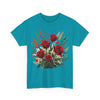 Wildflowers and Red Roses, Graphic T-Shirts for Women, Floral Shirt, Womens Short Sleeve, Ladies Graphic Tees #5129TTS