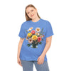 Wildflowers and Pink & Yellow Roses, Graphic T-Shirts for Women, Floral Shirt, Womens Short Sleeve, Ladies Graphic Tees #5136TTS