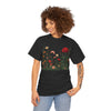 Wildflowers and a Red Rose, Graphic T-Shirts for Women, Floral Shirt, Womens Short Sleeve, Ladies Graphic Tees #5008TTS