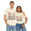 Wildflowers and Pink Roses, Graphic T-Shirts for Women, Floral Shirt, Womens Short Sleeve, Ladies Graphic Tees #5023TTS