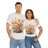 Wildflowers and Pink & Yellow Roses, Graphic T-Shirts for Women, Floral Shirt, Womens Short Sleeve, Ladies Graphic Tees #5142TTS